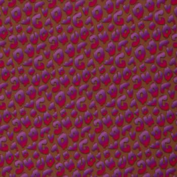 Preview: Viskose Shine Leo Pink/Lila auf Ocker by Cherry Picking von Swafing